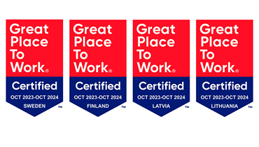 Veholle Great Place to Work -sertifikaatti neljässä maassa